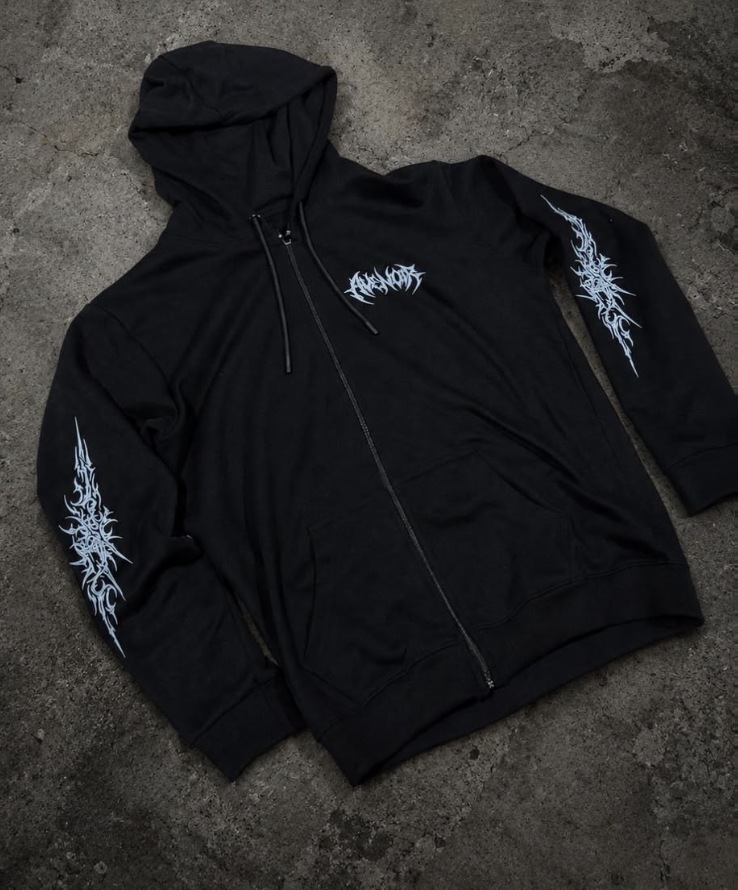 Skull Cross Zip Hoodie